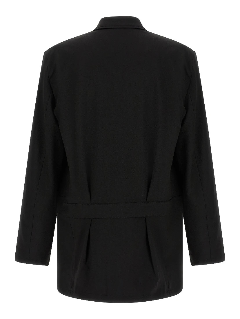 Black Wool Full-Length Jacket