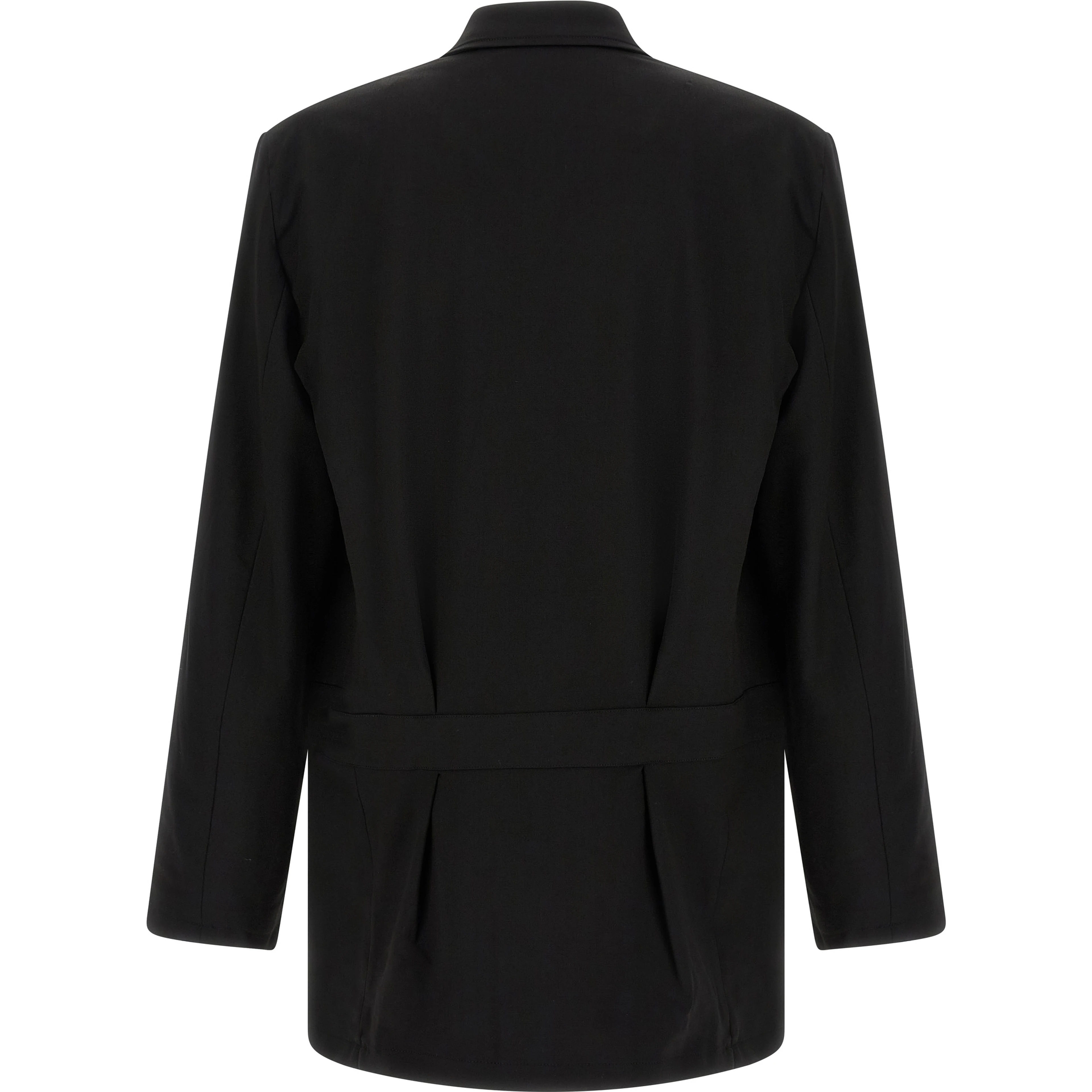 Black Wool Full-Length Jacket