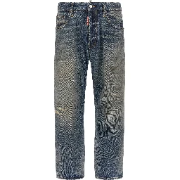 Blue Cotton Relaxed Fit Jeans