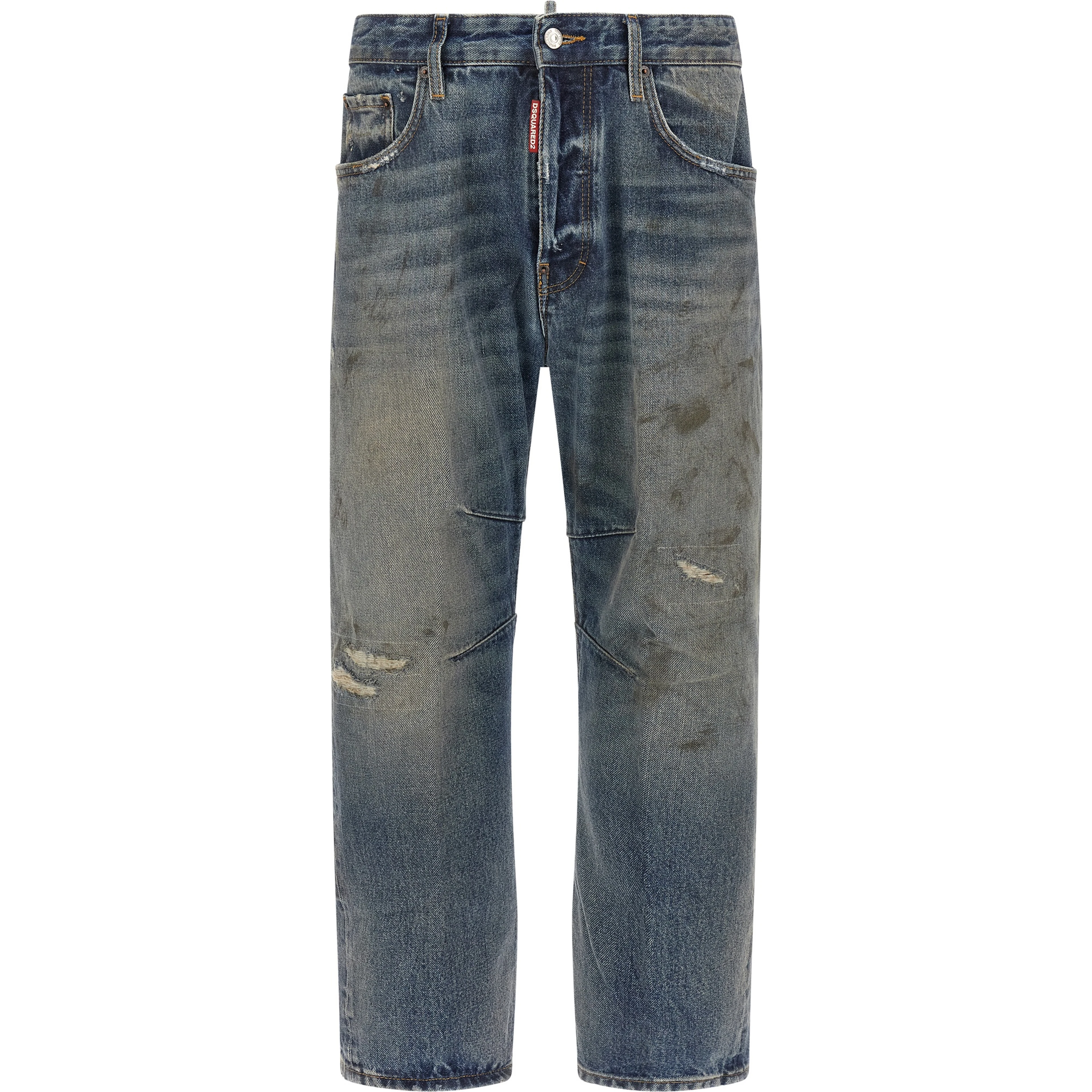 Blue Cotton Relaxed Fit Jeans