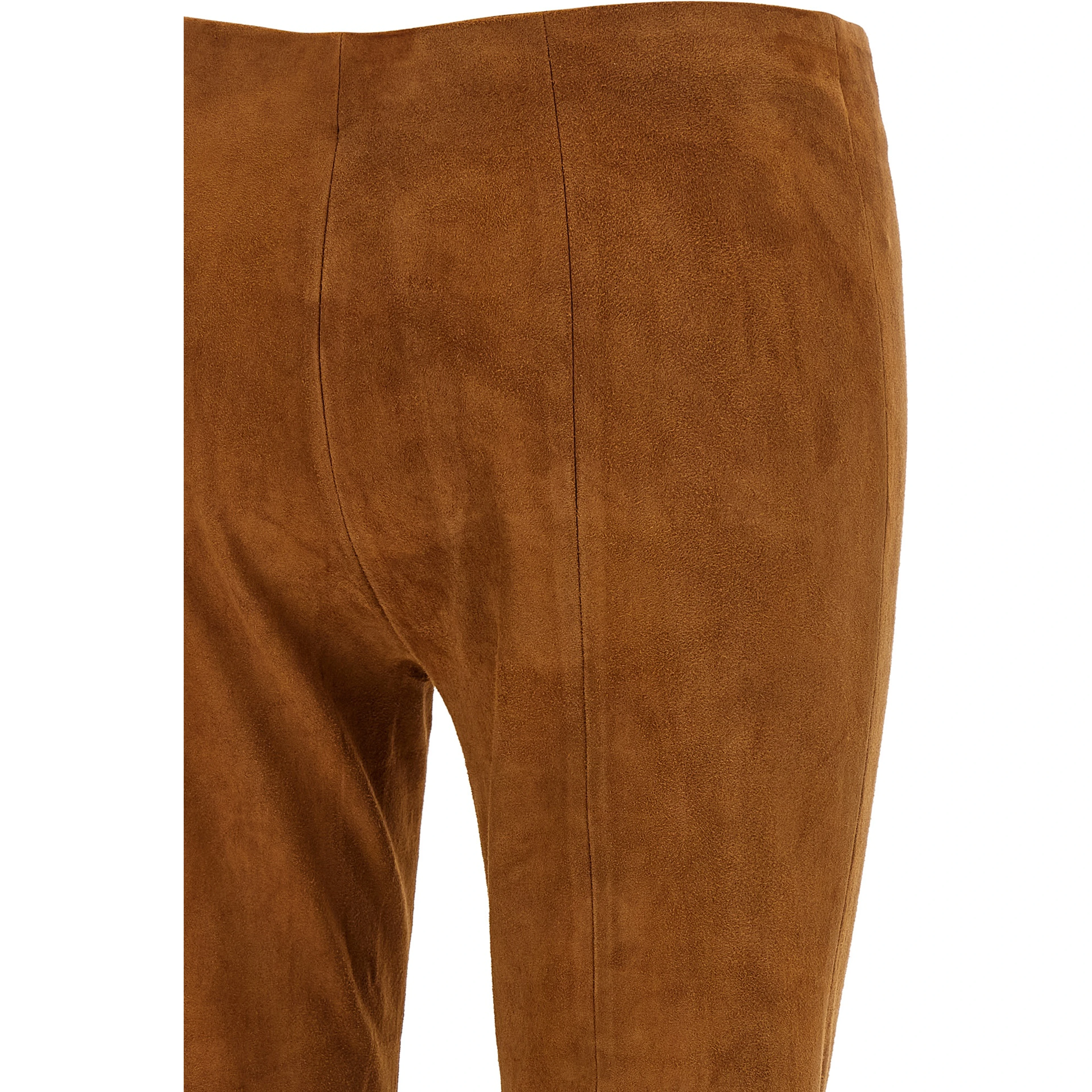 Brown Lamb Leather Flared Pants