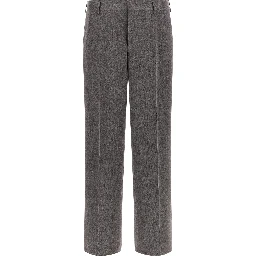Brown Polyester Casual Pants