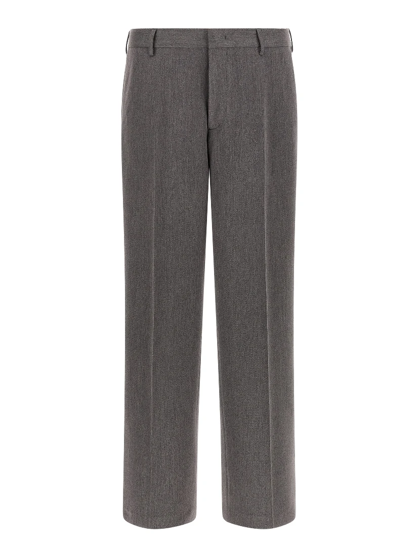 Brown Polyester Casual Pants