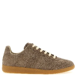 Beige Calfskin Low Top Sneakers