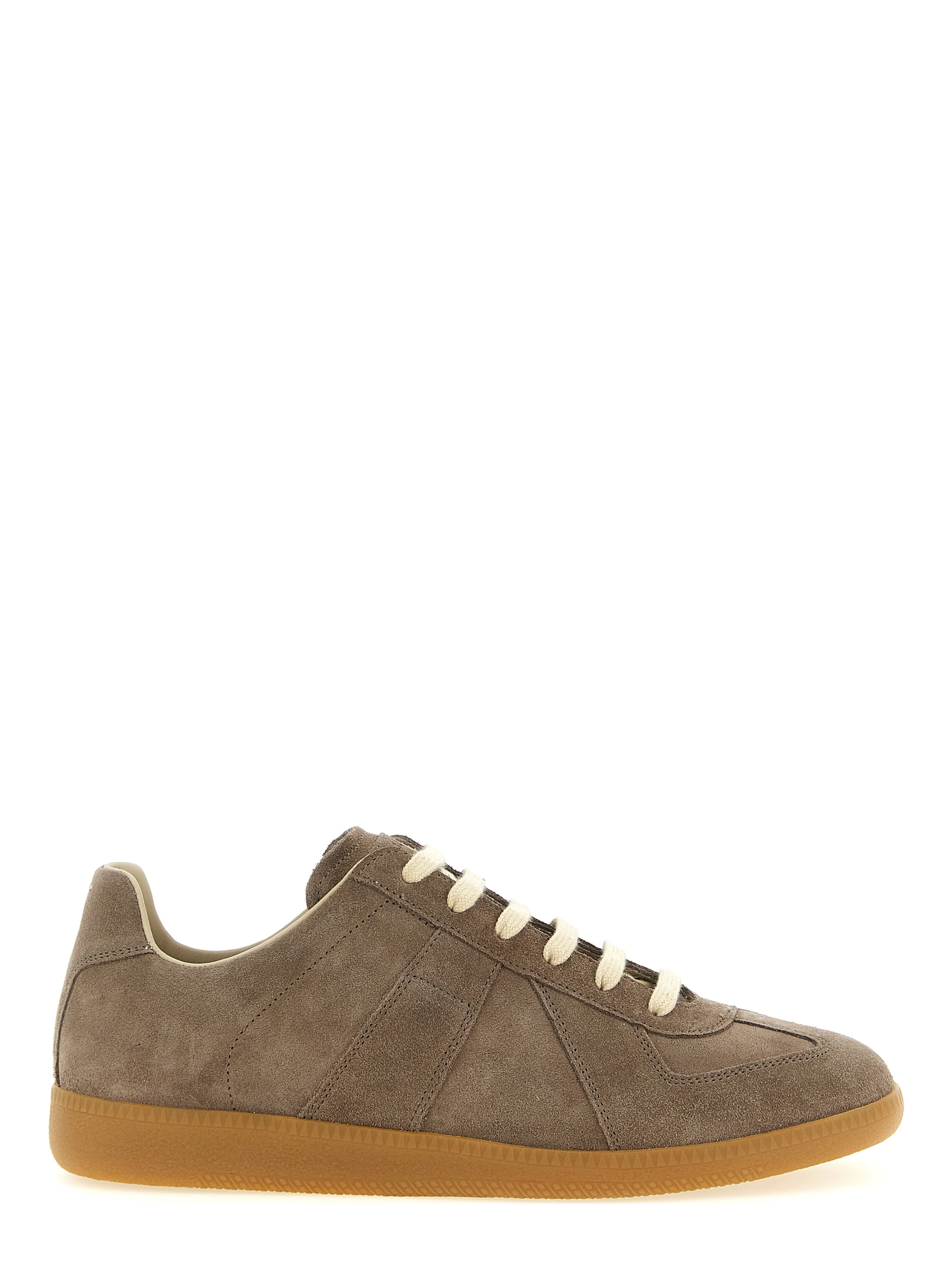 Beige Calfskin Low Top Sneakers