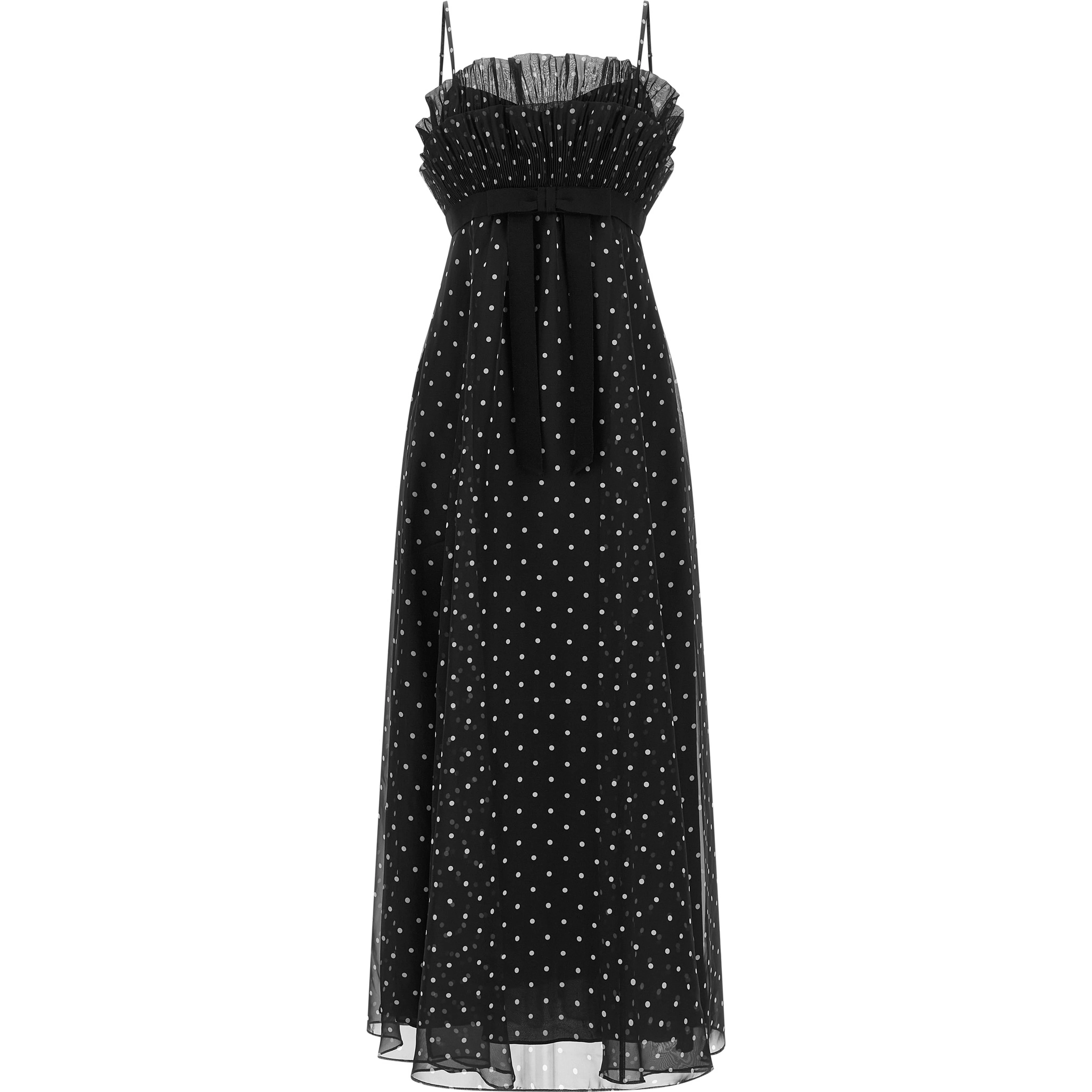 Black Polyester Midi Dress