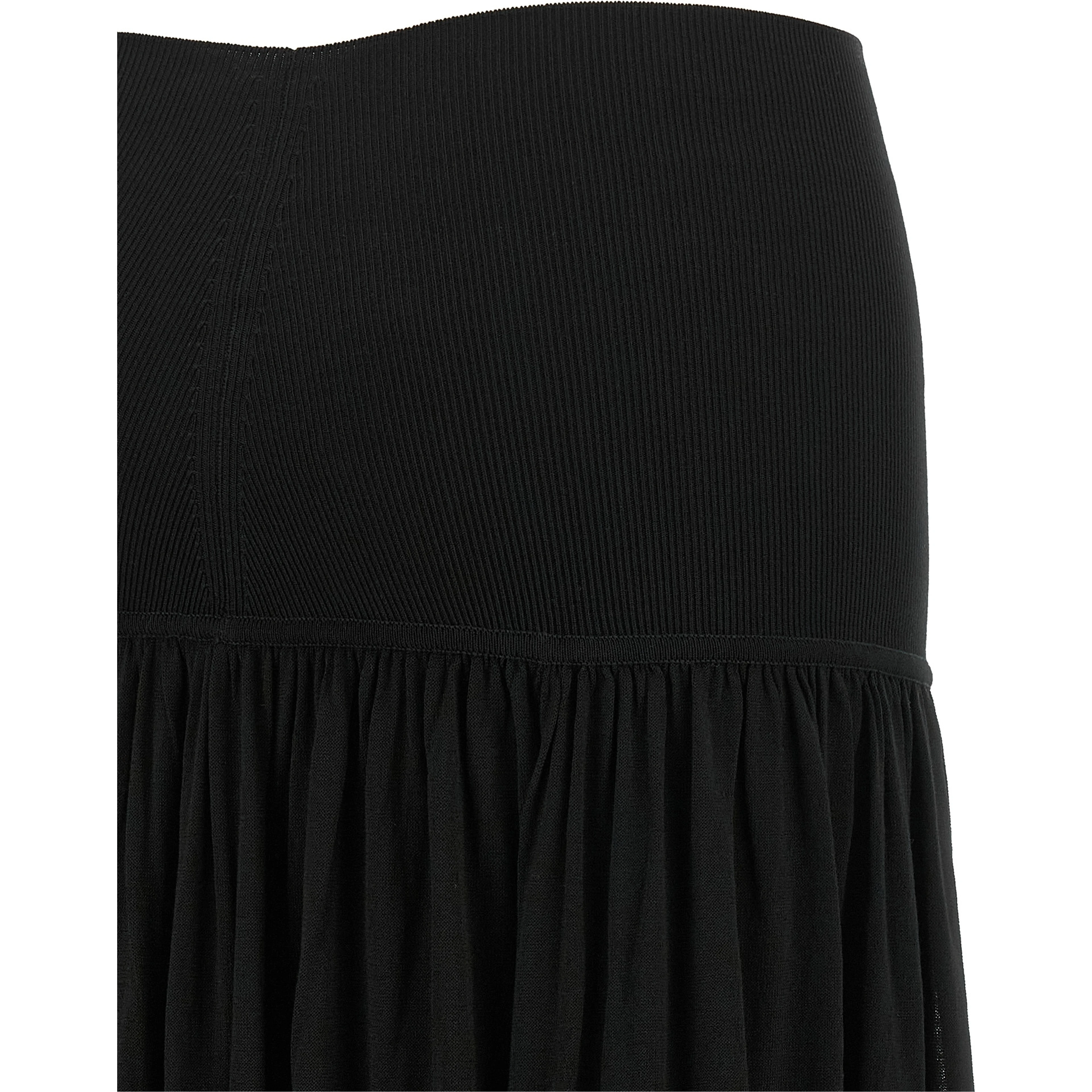 Black Lyocell Mini Skirt