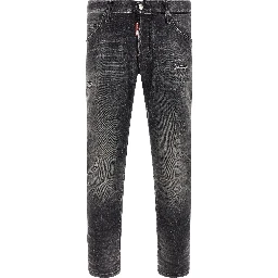 Gray Cotton Skinny Jeans