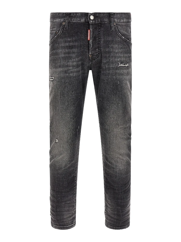 Gray Cotton Skinny Jeans