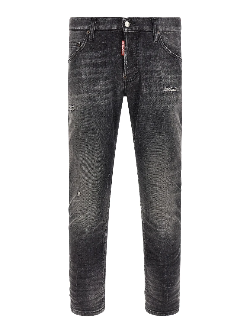 Gray Cotton Skinny Jeans