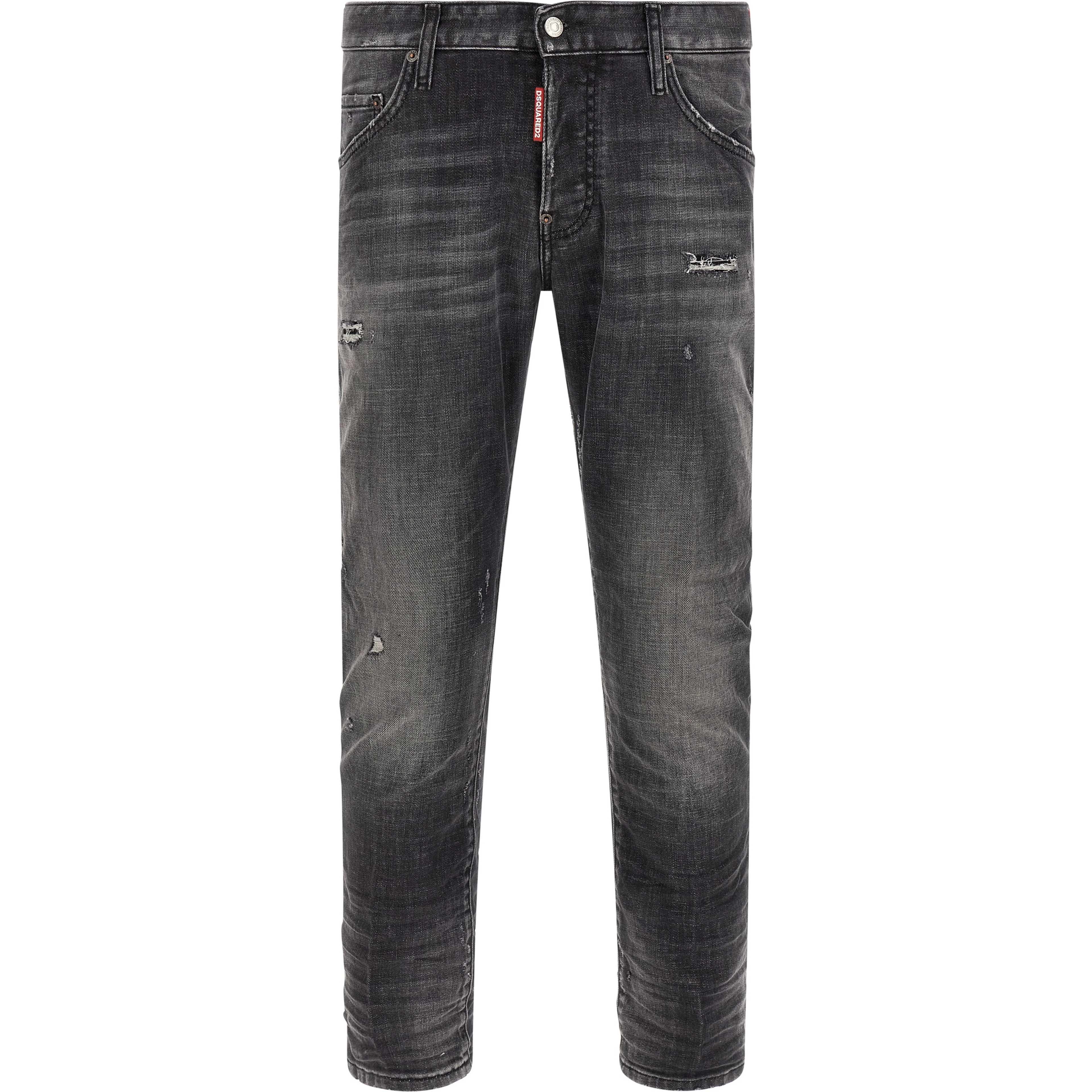 Gray Cotton Skinny Jeans
