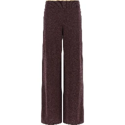 Purple Wool Casual Pants