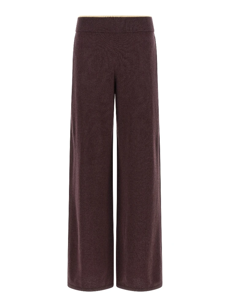Purple Wool Casual Pants