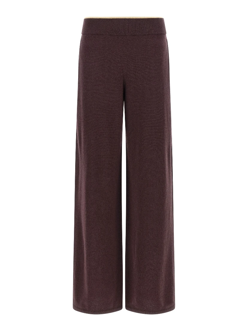 Purple Wool Casual Pants