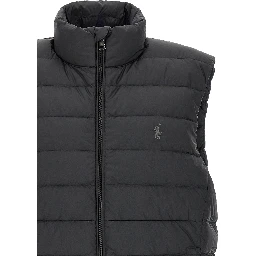 Black Polyester Sleeveless Jacket