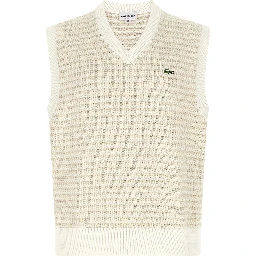 Beige Cotton Sleeveles Sweater