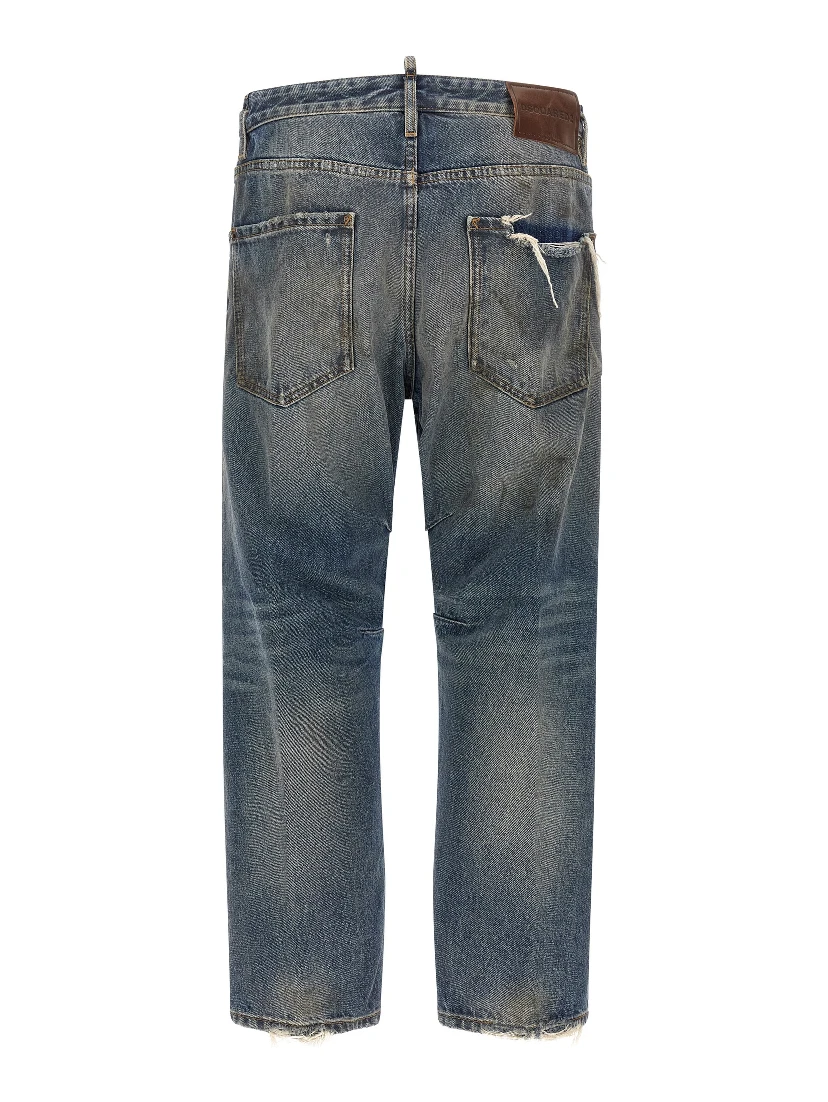 Blue Cotton Relaxed Fit Jeans