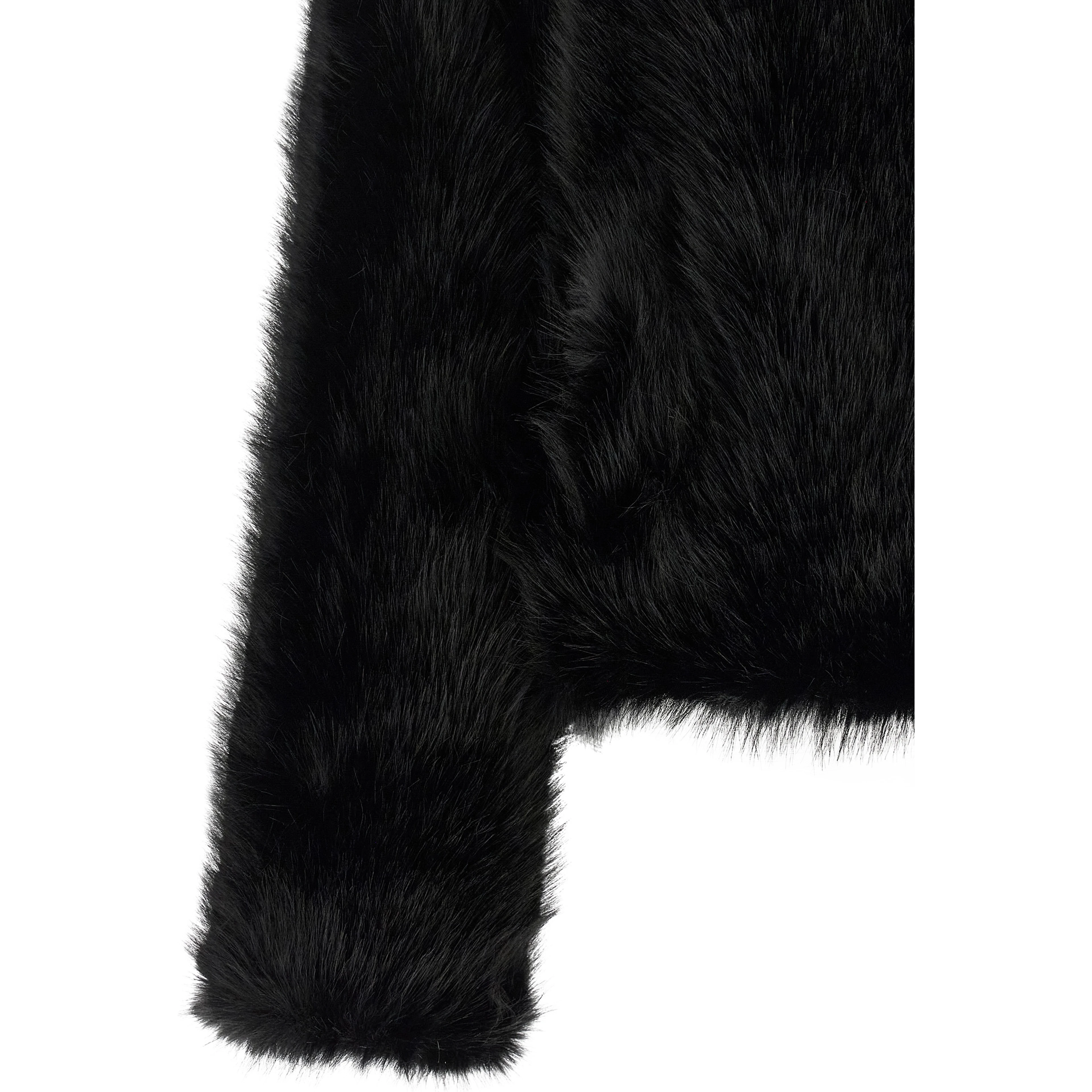 Black Polyester Full-Length Jacket