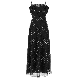 Black Polyester Midi Dress