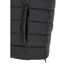 Black Polyester Sleeveless Jacket