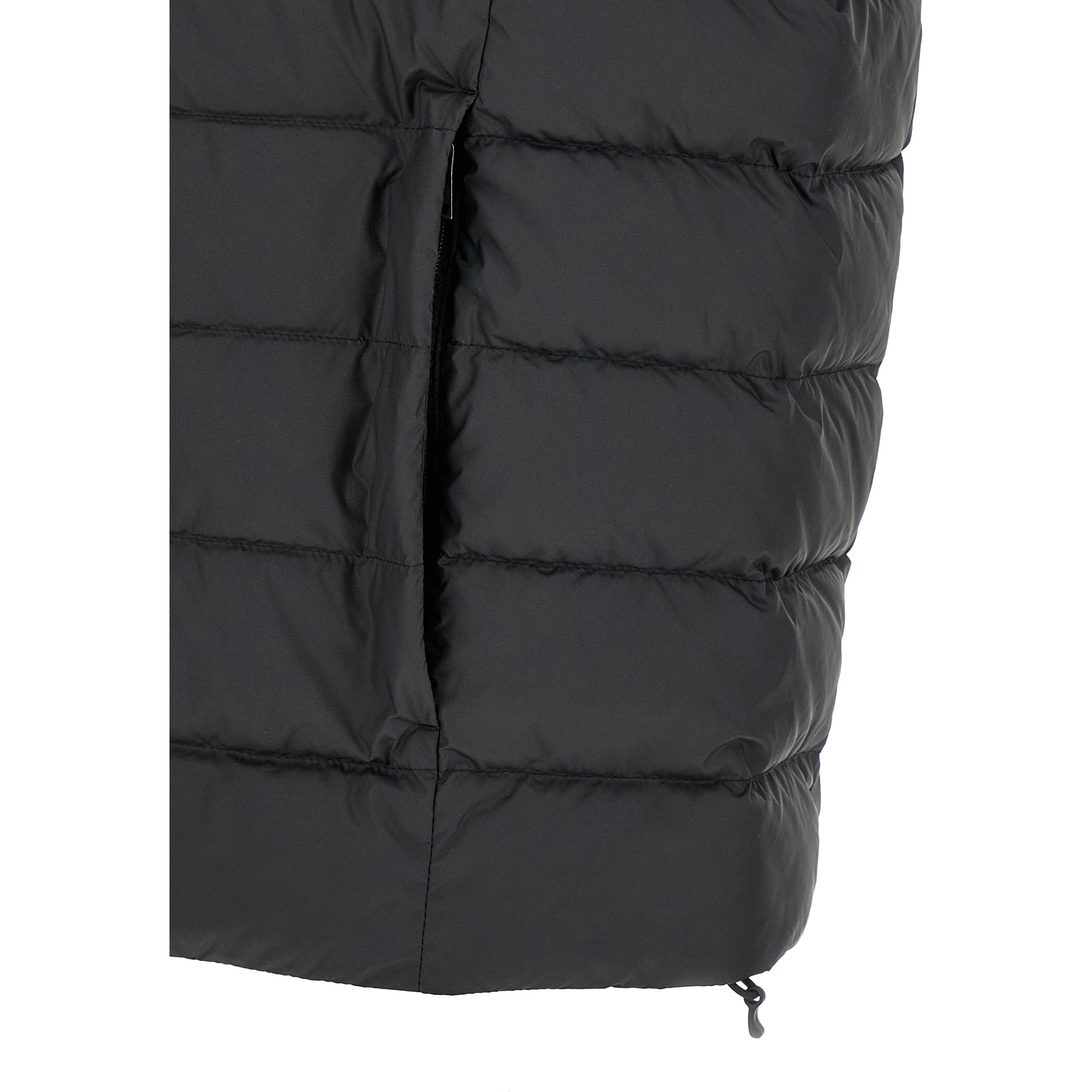 Black Polyester Sleeveless Jacket