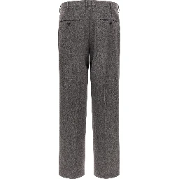 Brown Polyester Casual Pants