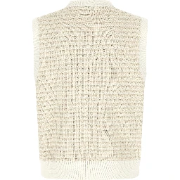 Beige Cotton Sleeveles Sweater