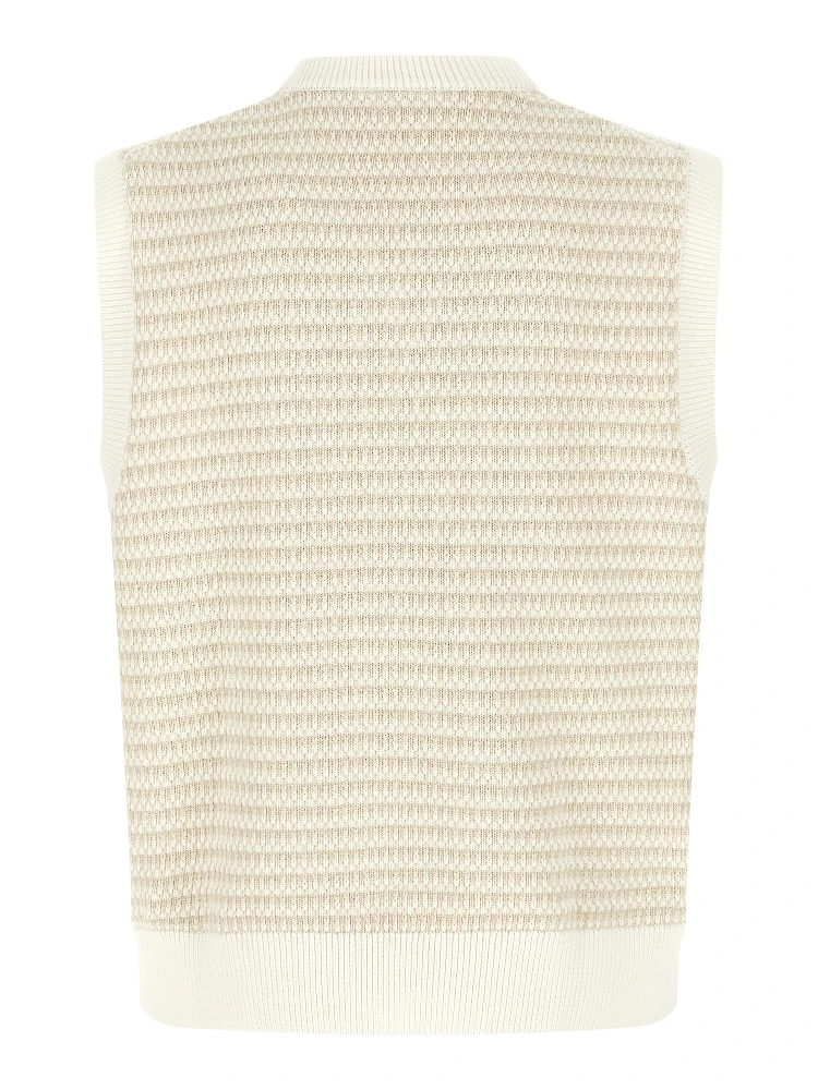 Beige Cotton Sleeveles Sweater alternative