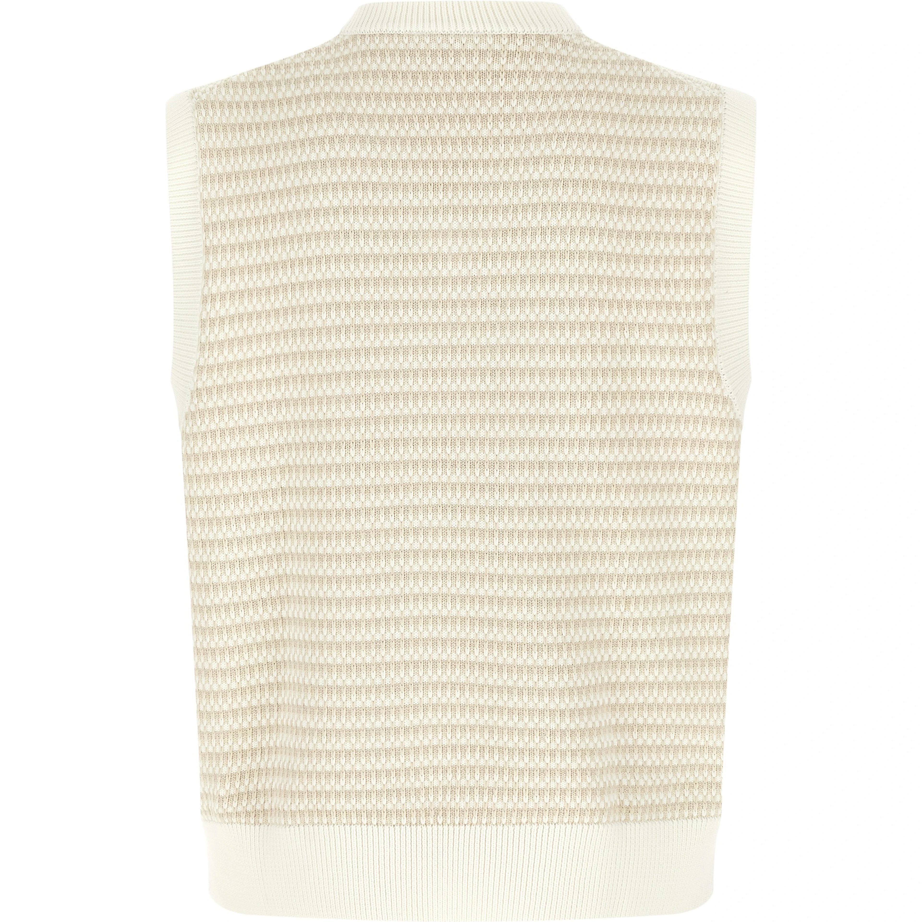 Beige Cotton Sleeveles Sweater