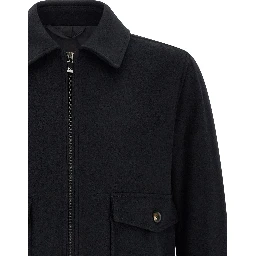 Black Wool Bomber