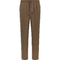 Brown Wool Casual Pants