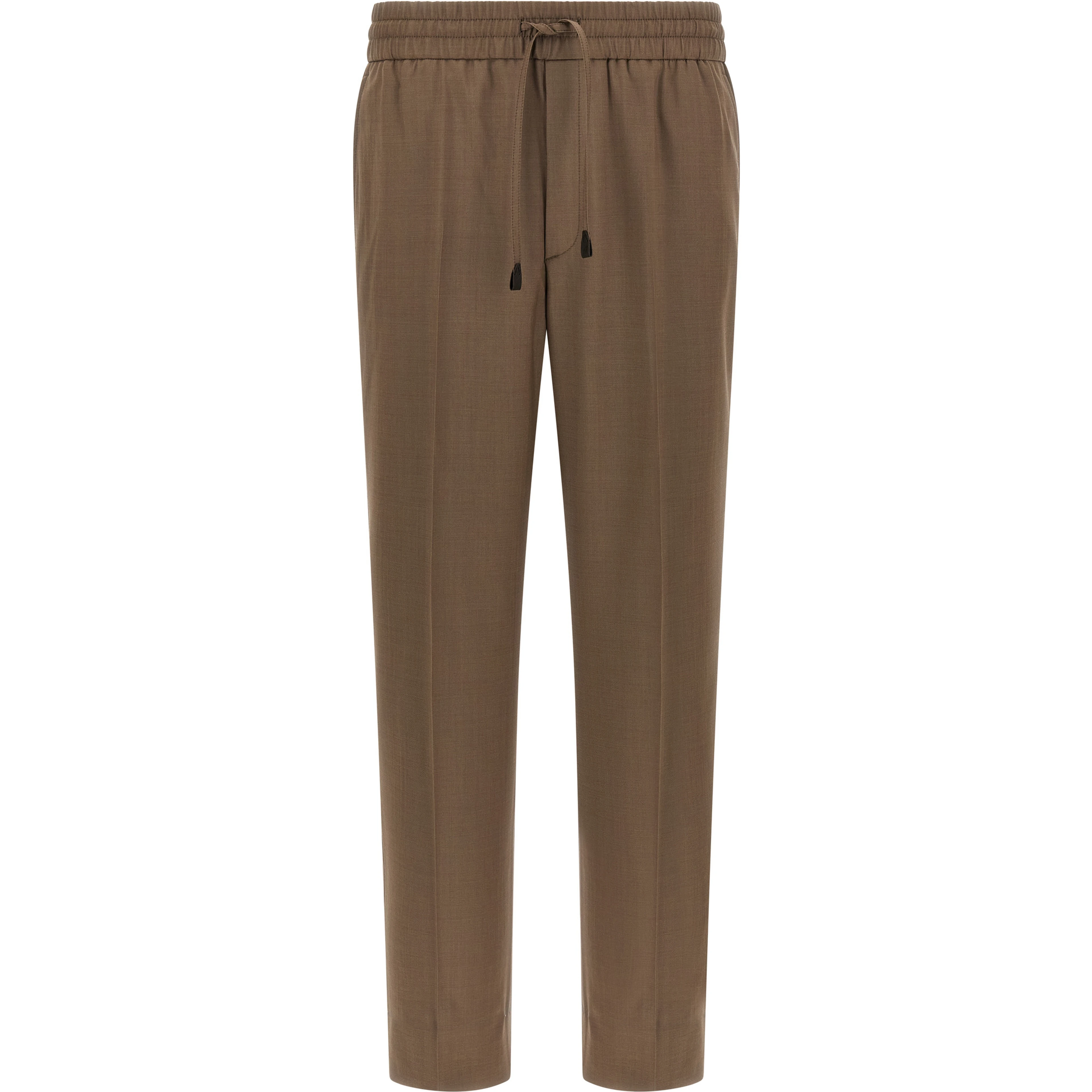 Brown Wool Casual Pants