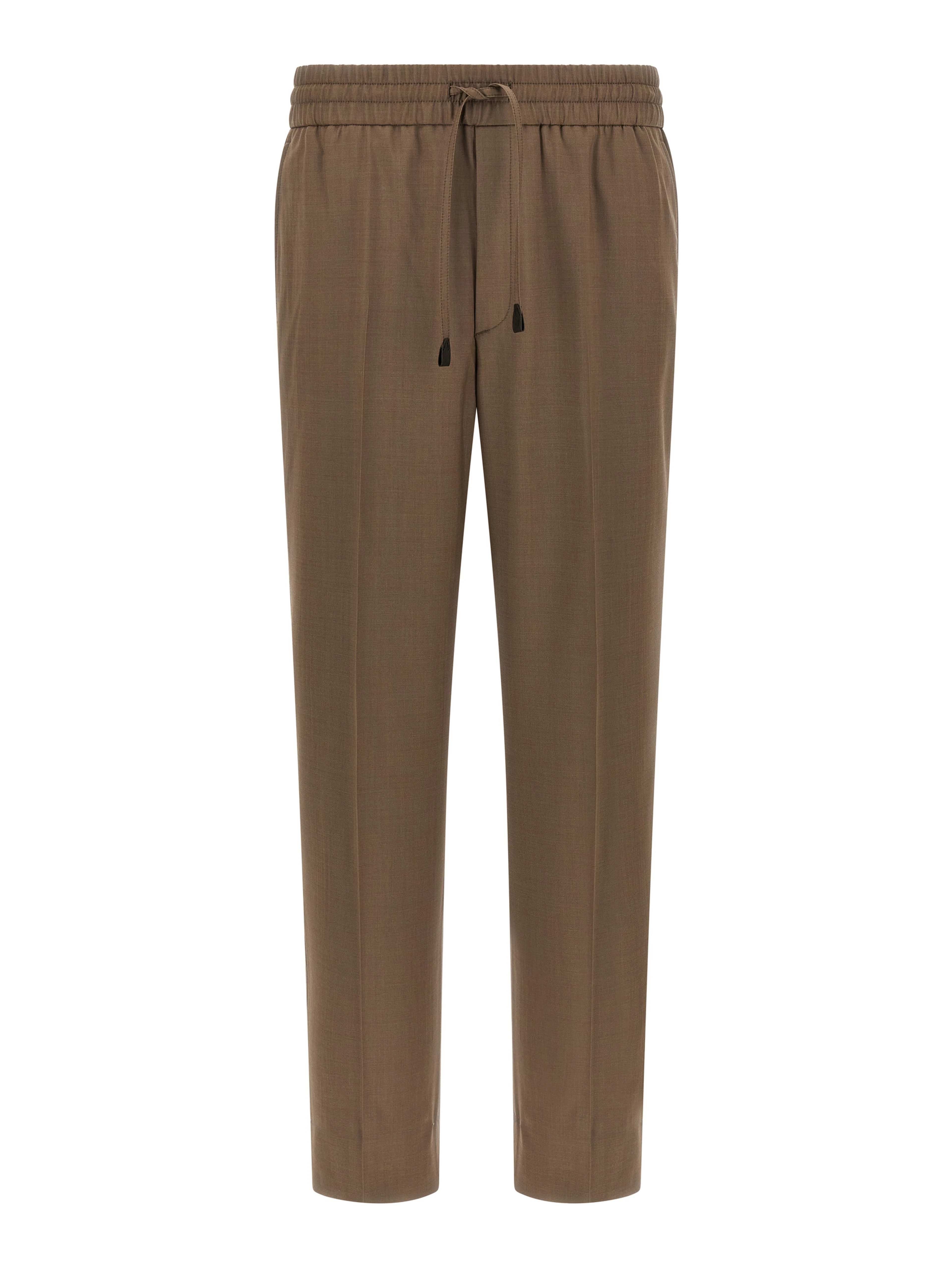 Brown Wool Casual Pants