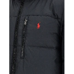 Black Polyester Full-Length Jacket