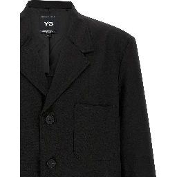 Black Wool Full-Length Jacket
