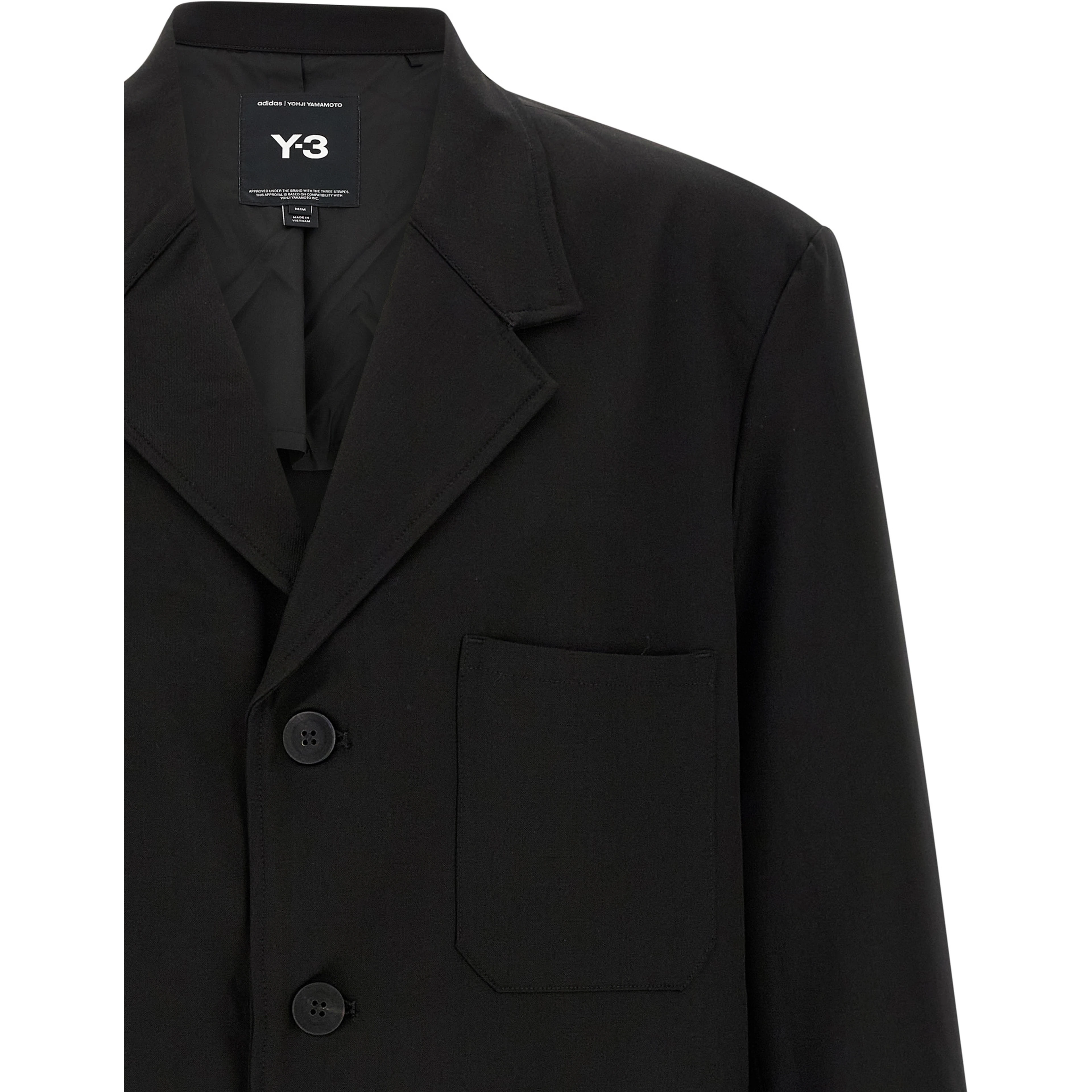 Black Wool Full-Length Jacket