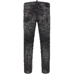 Gray Cotton Skinny Jeans