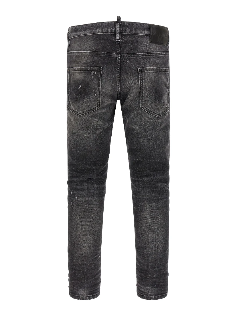 Gray Cotton Skinny Jeans