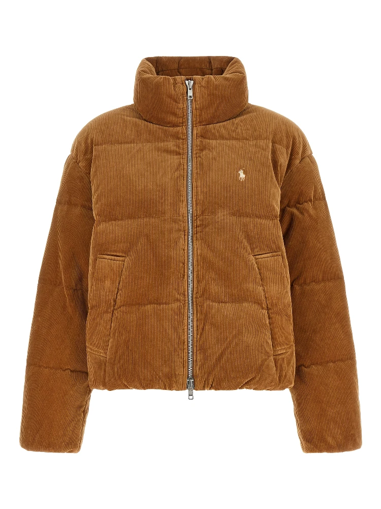 Brown Cotton Full-Length Jacket