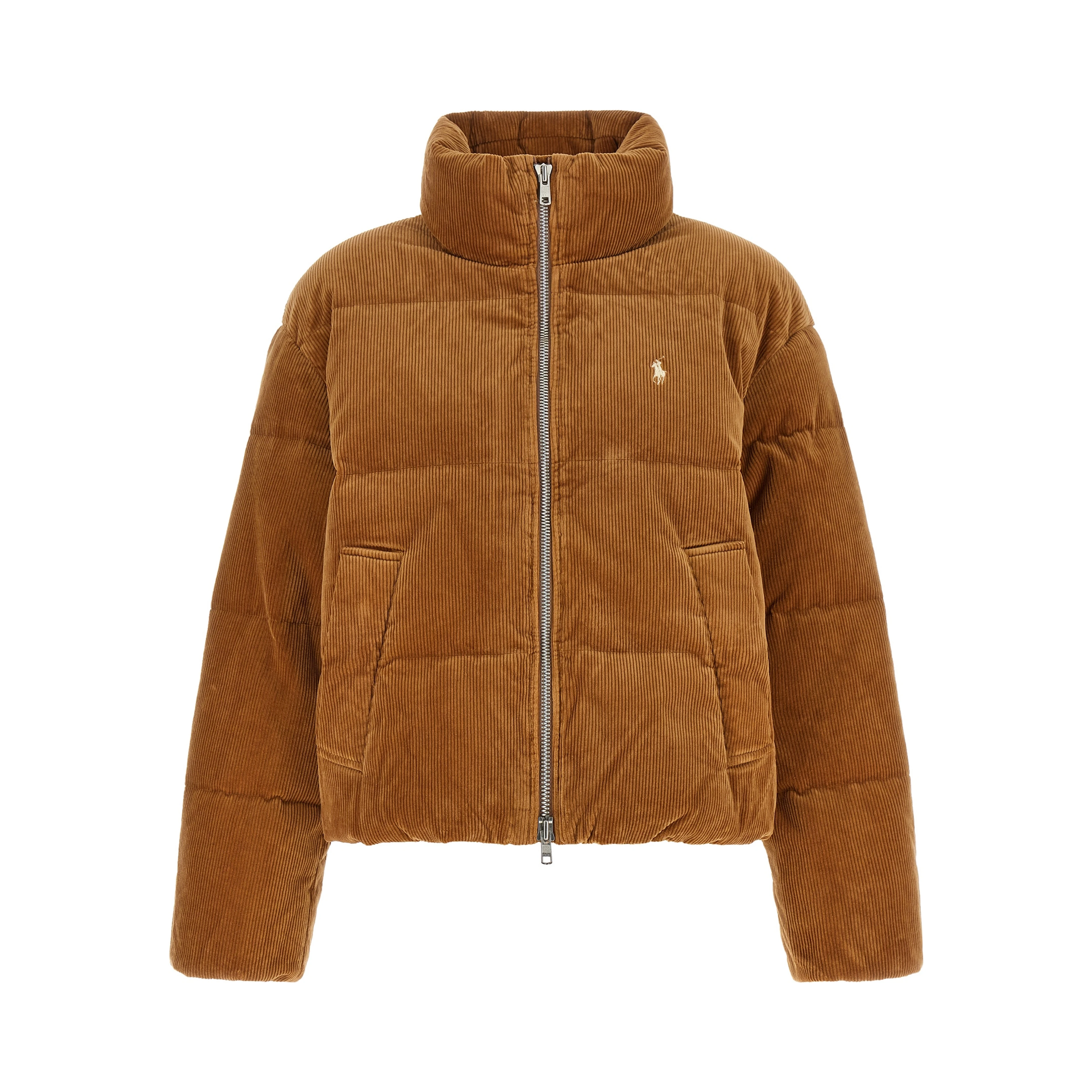 Brown Cotton Full-Length Jacket