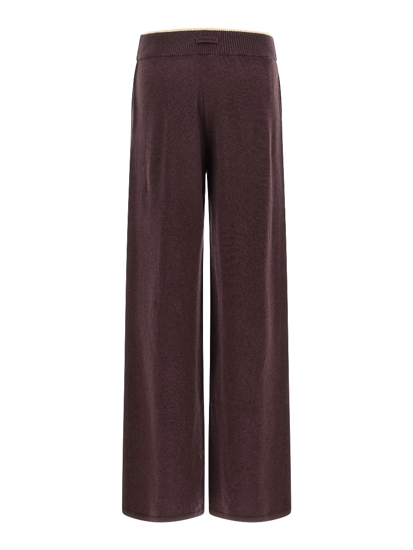 Purple Wool Casual Pants