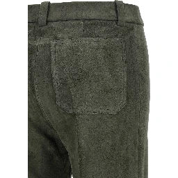 Gray Lamb Leather Pants