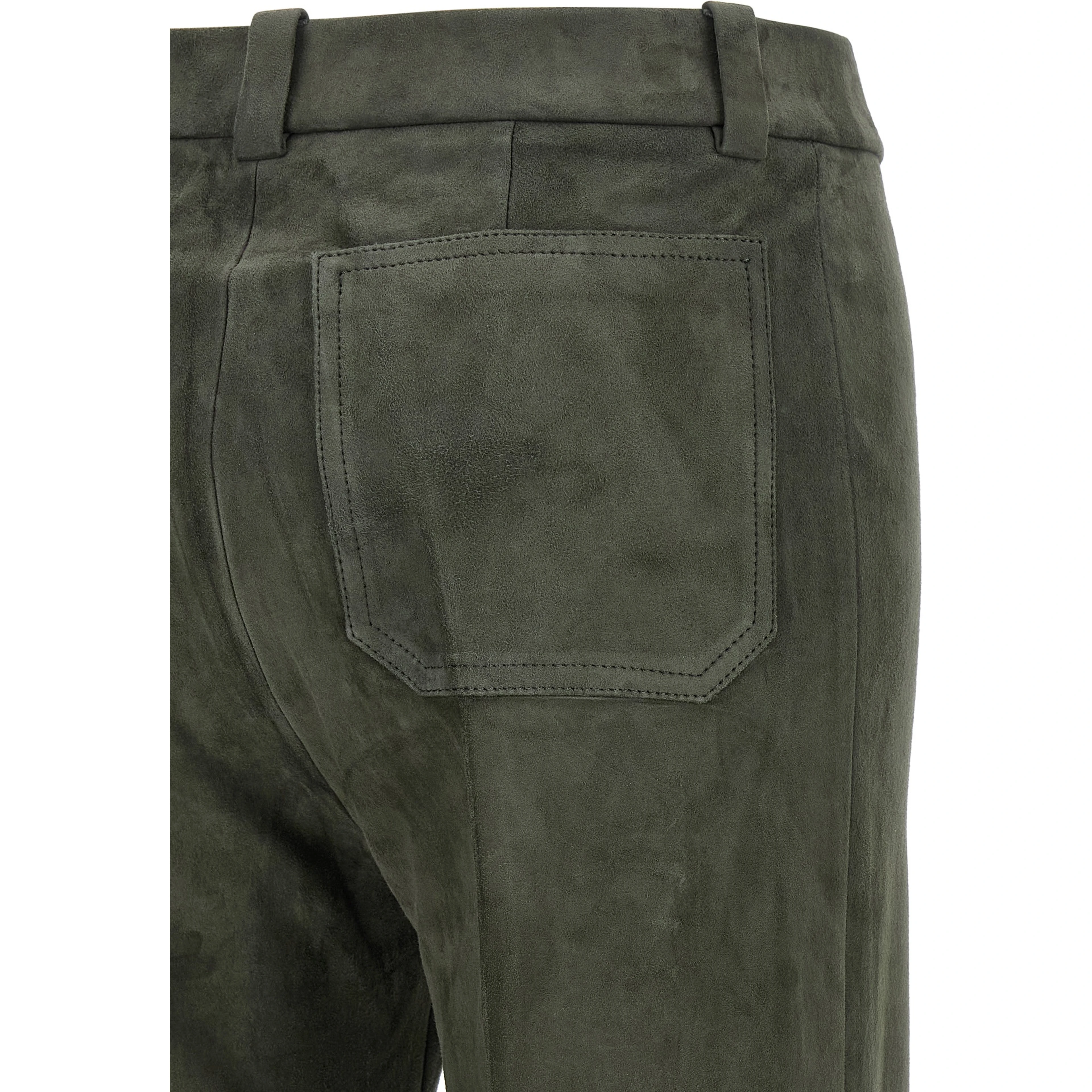 Gray Lamb Leather Pants