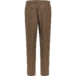 Brown Wool Casual Pants