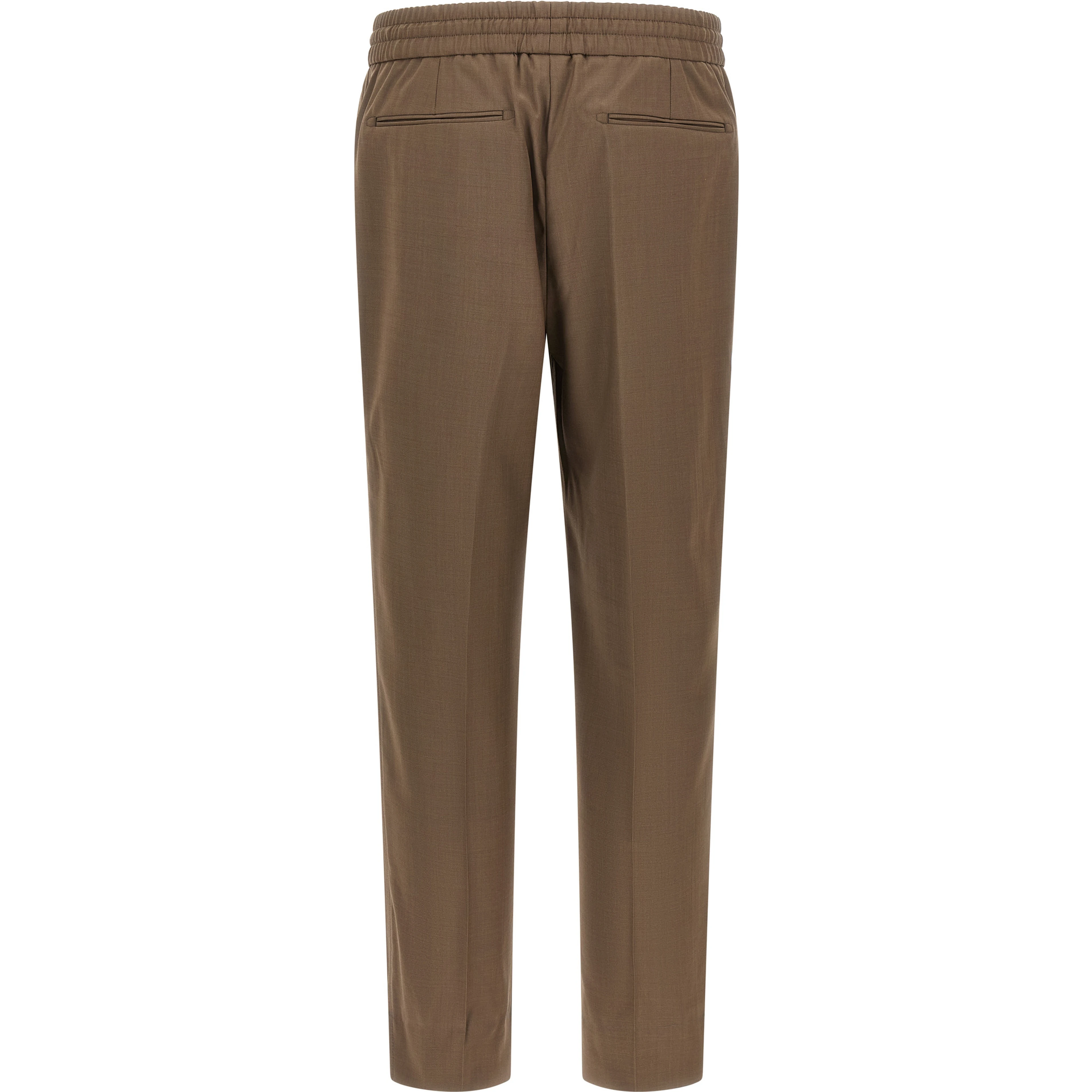 Brown Wool Casual Pants