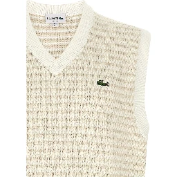 Beige Cotton Sleeveles Sweater