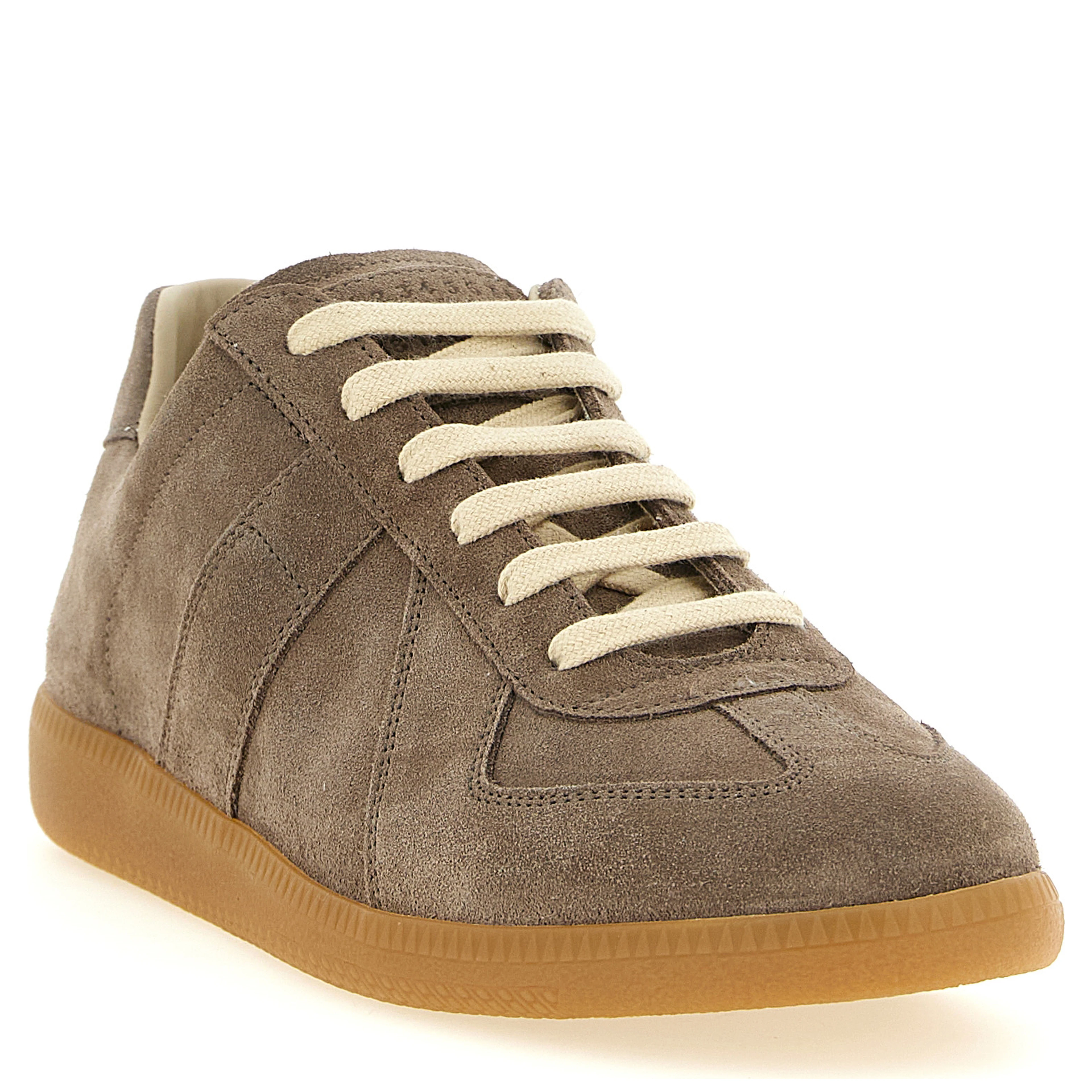 Beige Calfskin Low Top Sneakers