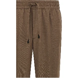 Brown Wool Casual Pants