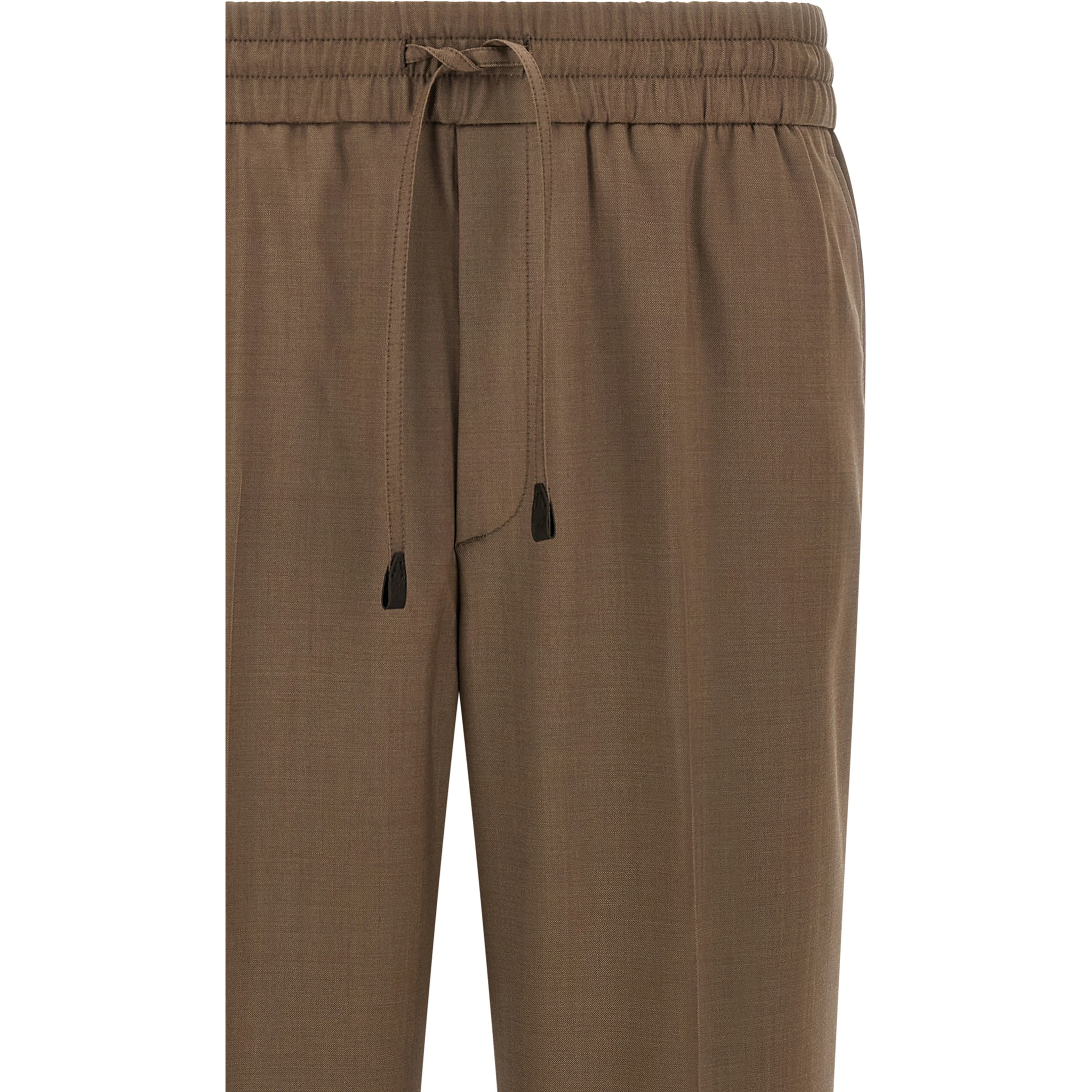 Brown Wool Casual Pants