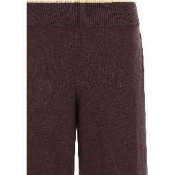 Purple Wool Casual Pants